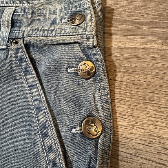 VTG Mickey Mouse Unlimited 90's Denim Bib Overalls medium Jerry Leigh - Picture 3 of 8